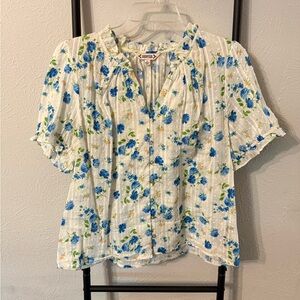 Nanette Lepore Floral Blouse Size Large